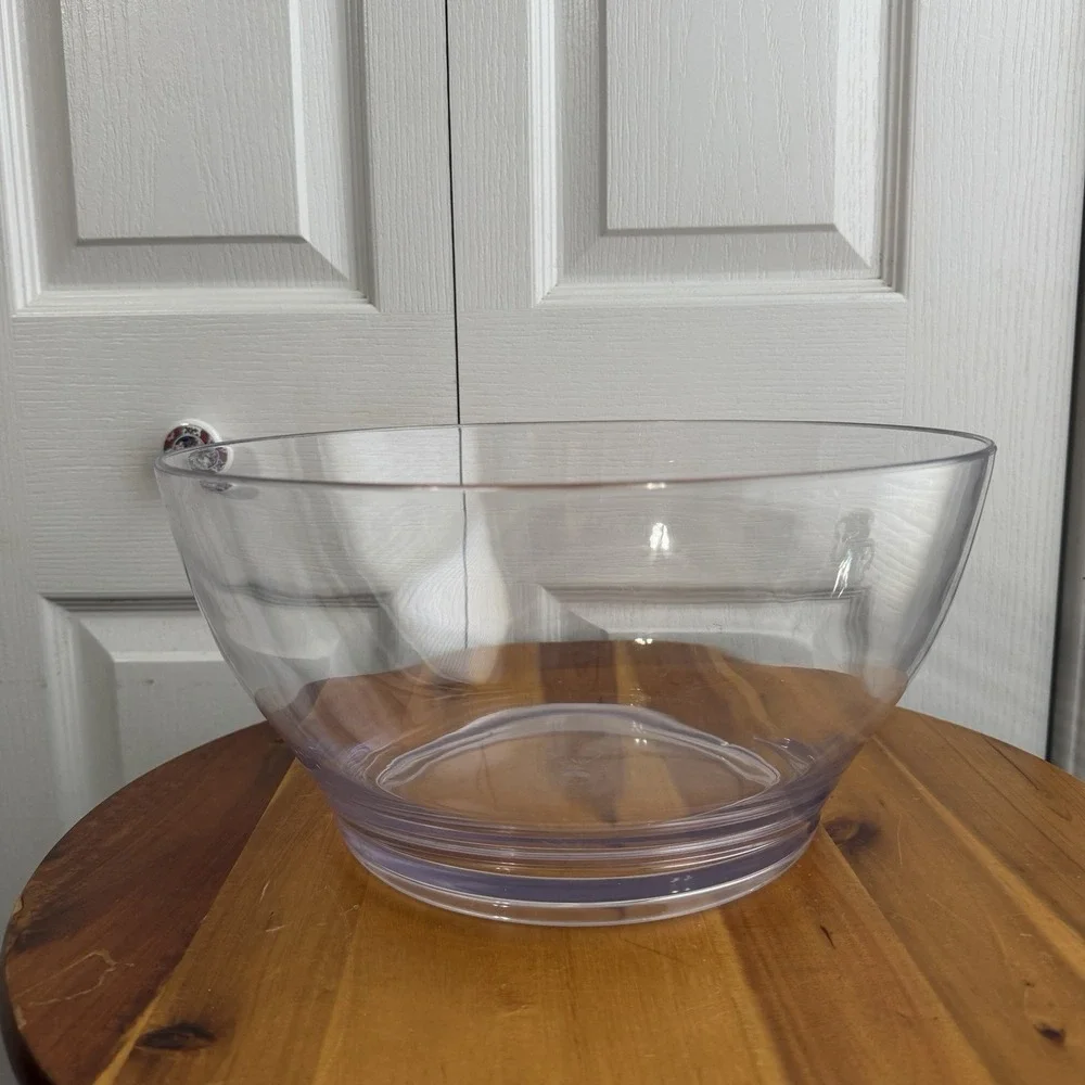 Clear Plastic Salad Bowl Punch Bowl Multipurpose Unisex Kitchen Minimalist